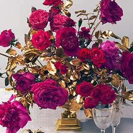 Your new favorite wedding color palette: gold & magenta