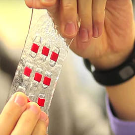 A smart bandage that communicates with the doctor and treats the wound